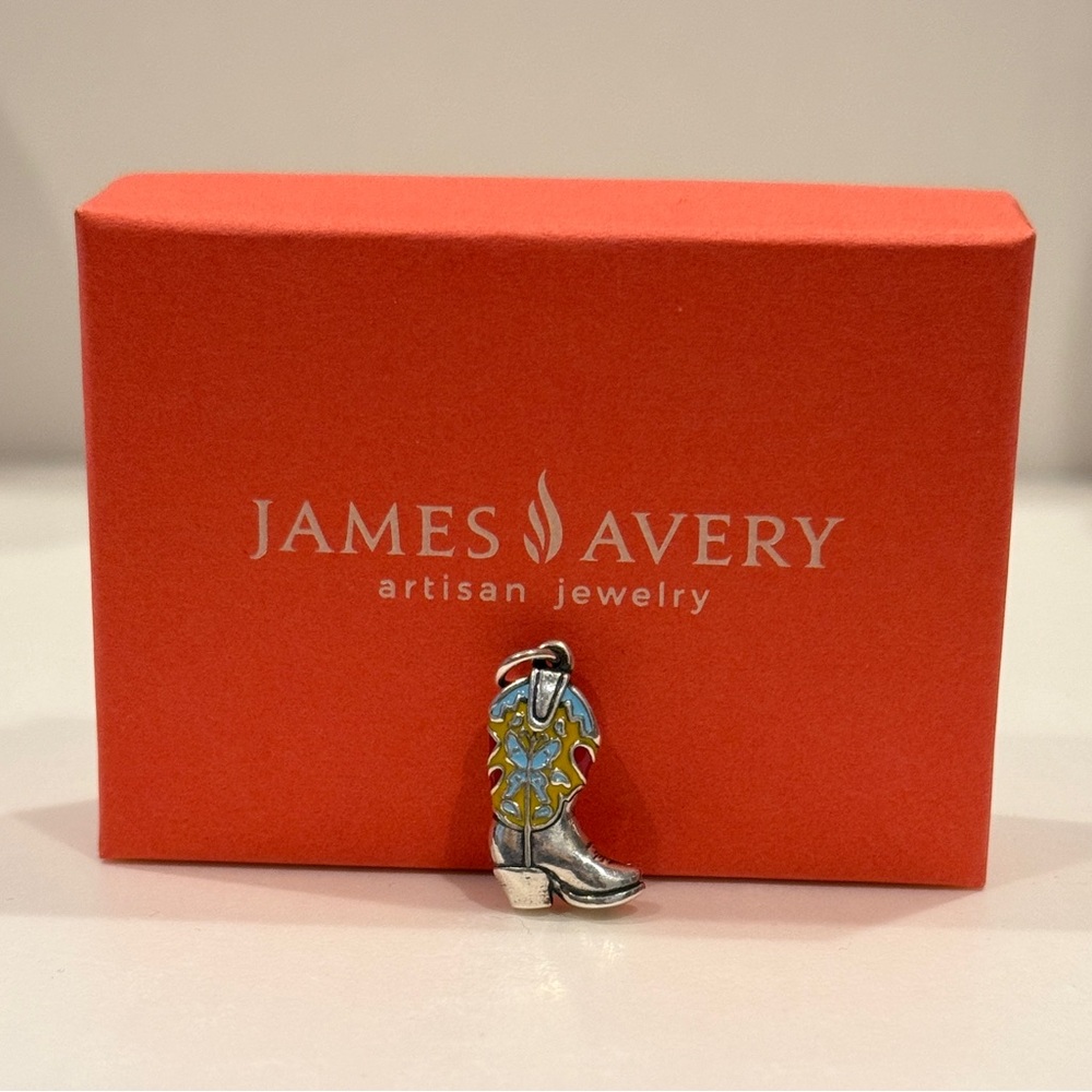 James Avery Silver and Multicolor Western Cowboy Boot Charm